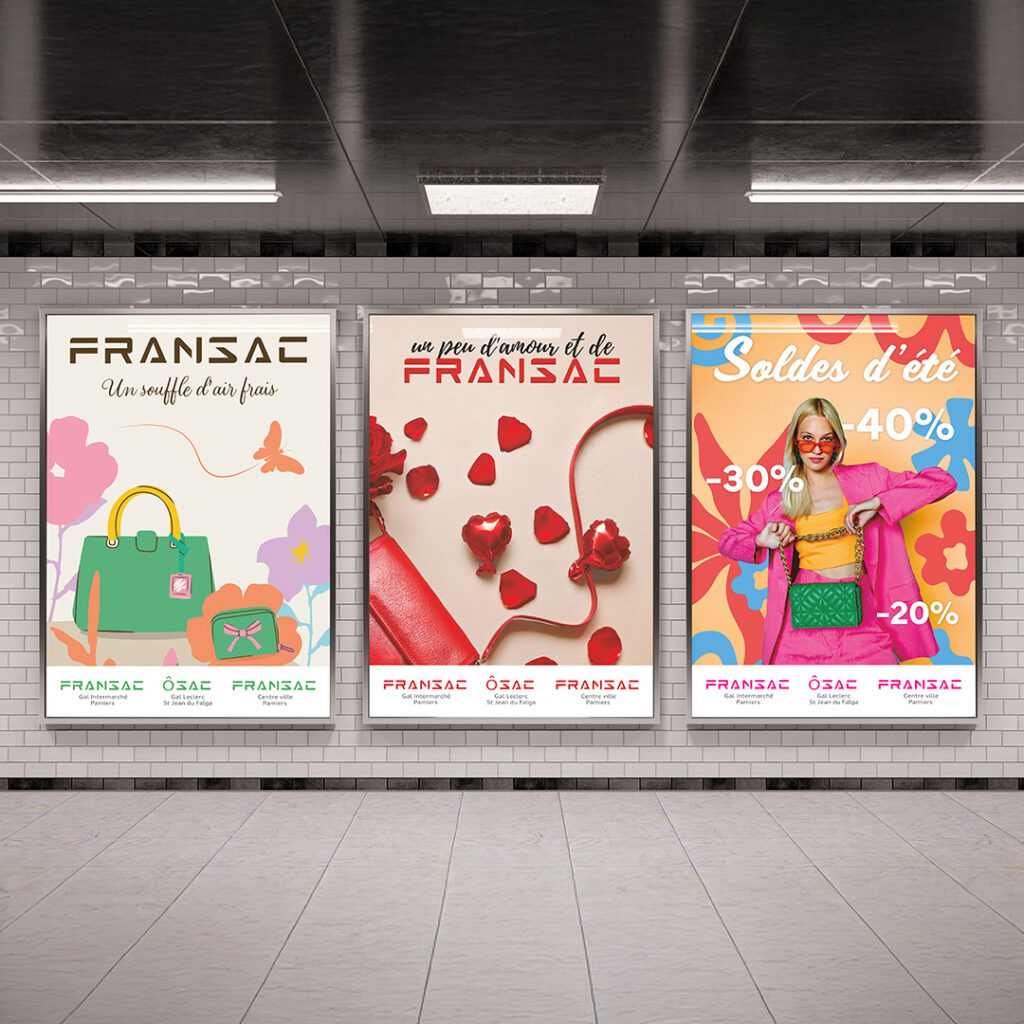 Campagne d'affiches Fransac par Agence-Sur-Mesure